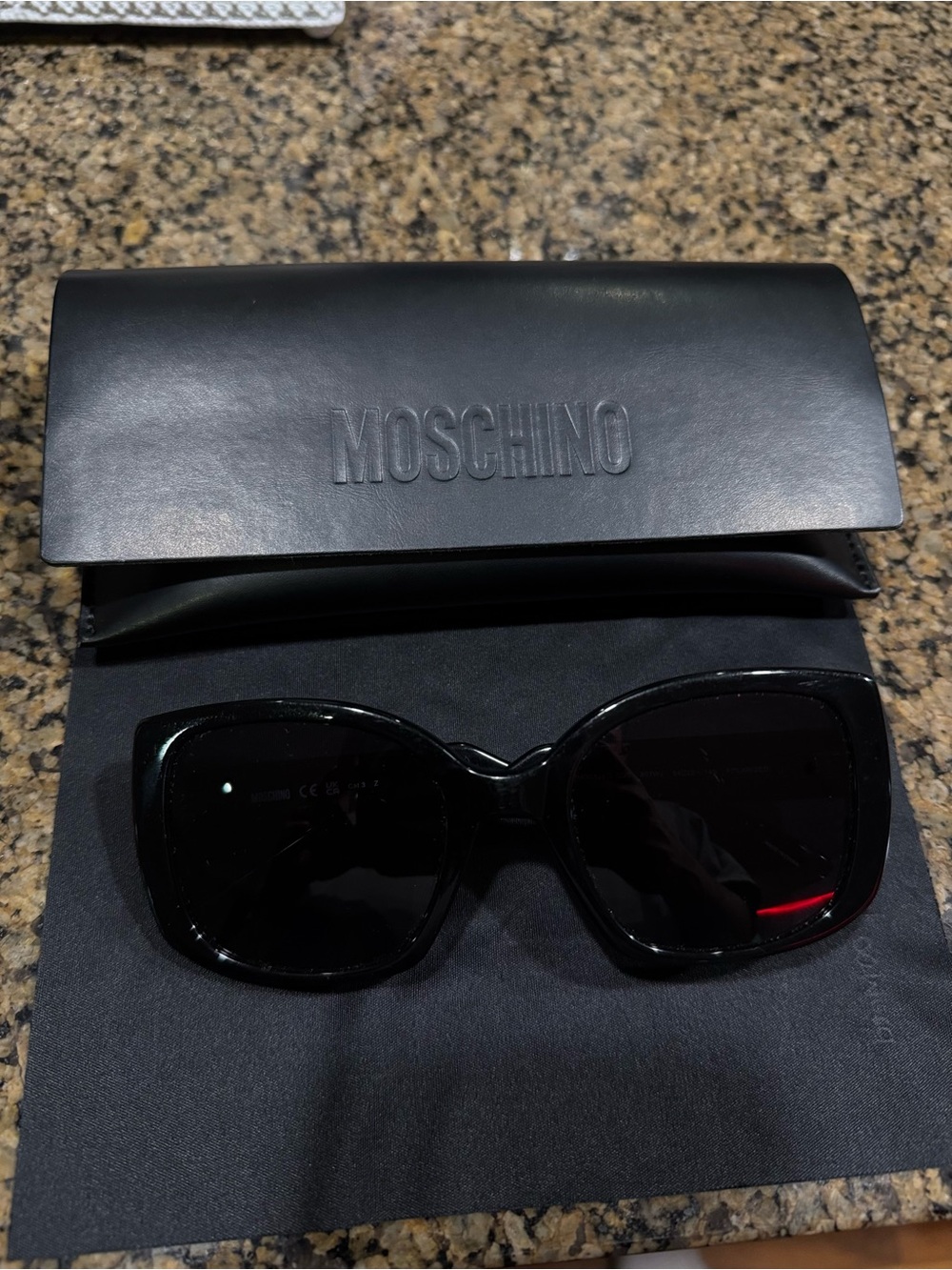 Moschino Black Oversized Frame Sunglasses